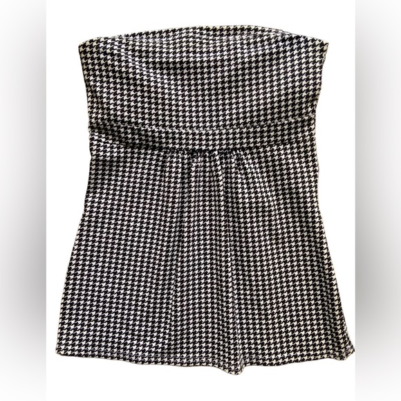 Chick-a-d sleeveless strapless houndstooth top - Picture 1 of 7